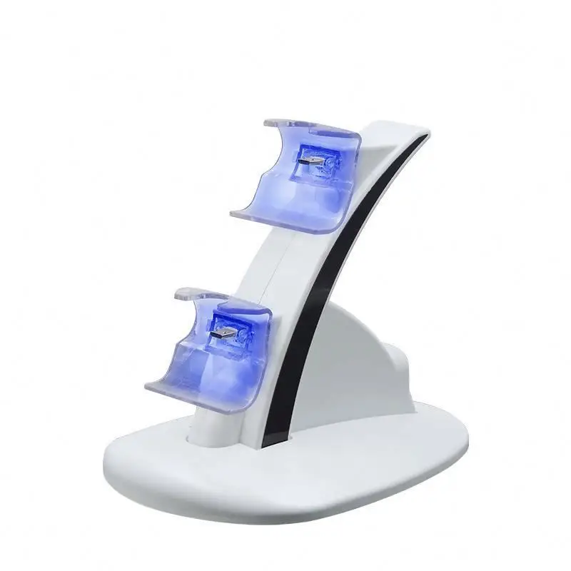 

Dual controller charging stand for ps4 TOLsf gamepad charging dock, White