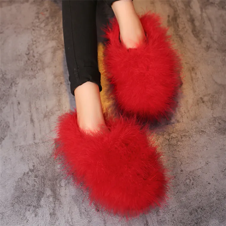 

Winter Indoor Female Fuzzy Fluffy Women House Slippers And Sandals Bedroom Furry Fur Slippers For Women