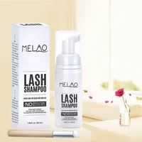 

Private Label Custom makeup remover Eyelash Cleanser Oil Free Foam Lash extension shampoo with brush