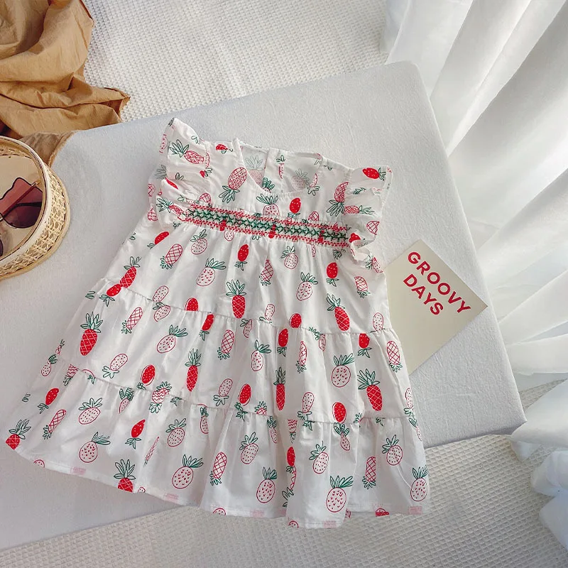 

Kids Dresses For Girls 2021 Summer New Baby Cotton Dress Child Korean Print Dress For Girl Kids Clothes