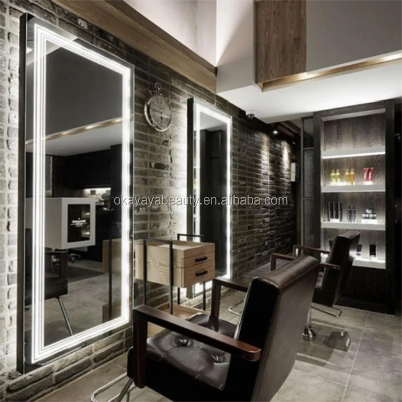 Modern Saloon Furniture Hair Station Salon Equipment Beauty Salon Wall Mirrors Led Salon Mirror