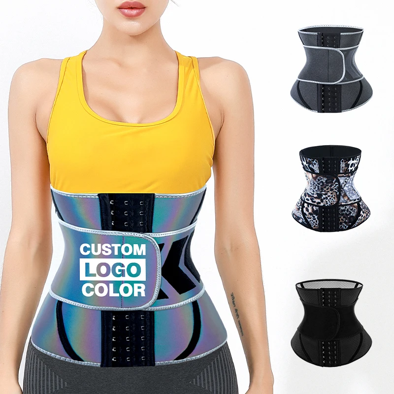 

2020 Hot Selling Custom Private Label Logo Workout Fat Burning Lossing Weight Long Torso Reflective Waist Trainer Shaper Belt, Black,blue,black,gray