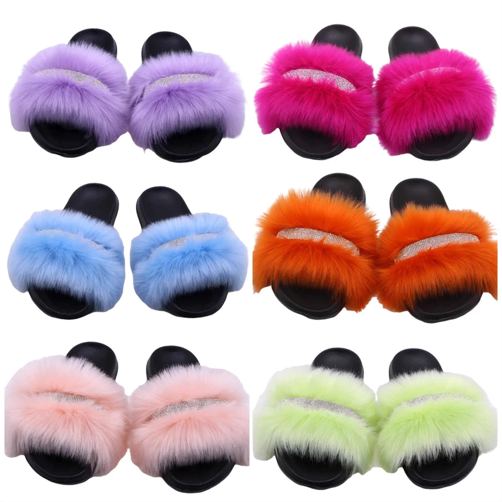 

Various Good Quality Soft Hand Feeling Top High Platform Women Furry Sandal