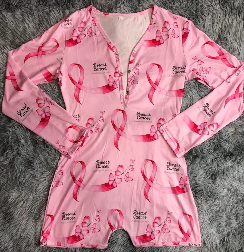 

2020 Adults Sexy Pajama Long Sleeve breast cancer Sleepwear