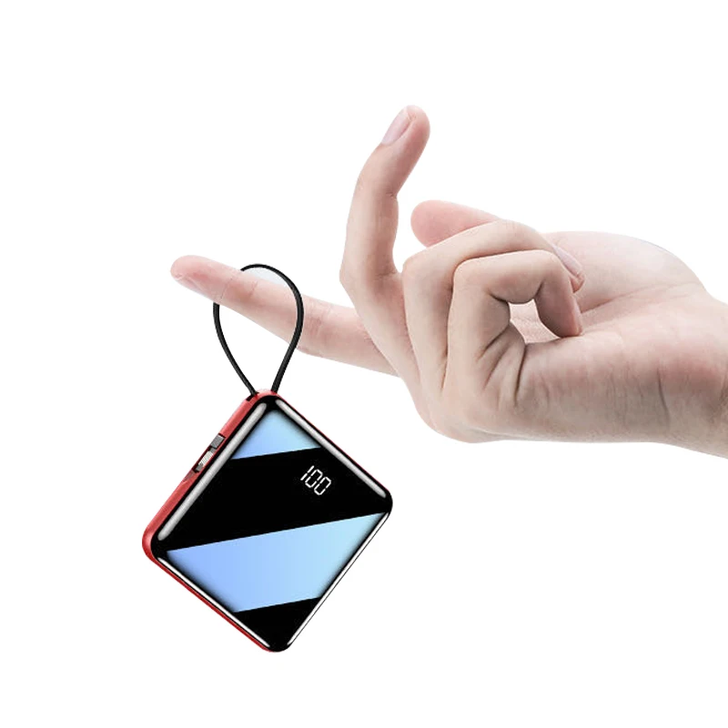 

Mirror surface super slim custom logo portable charger 10000mah power bank mini mobile charger powerbank 20000mah