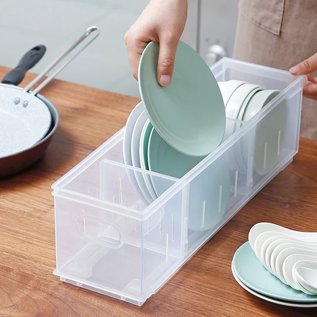 

SHIMOYAMA Plastic Transparent Storage Box Kitchen Cabinet Container 3 types Home Accessories Kitchen Storage, Clear