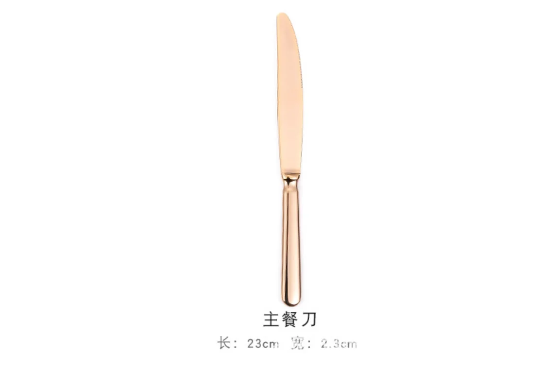 Mirror Surface Wedding Flatware Set Soup Spoon Forks And Knife Luxury Rose Gold Cutlery Set