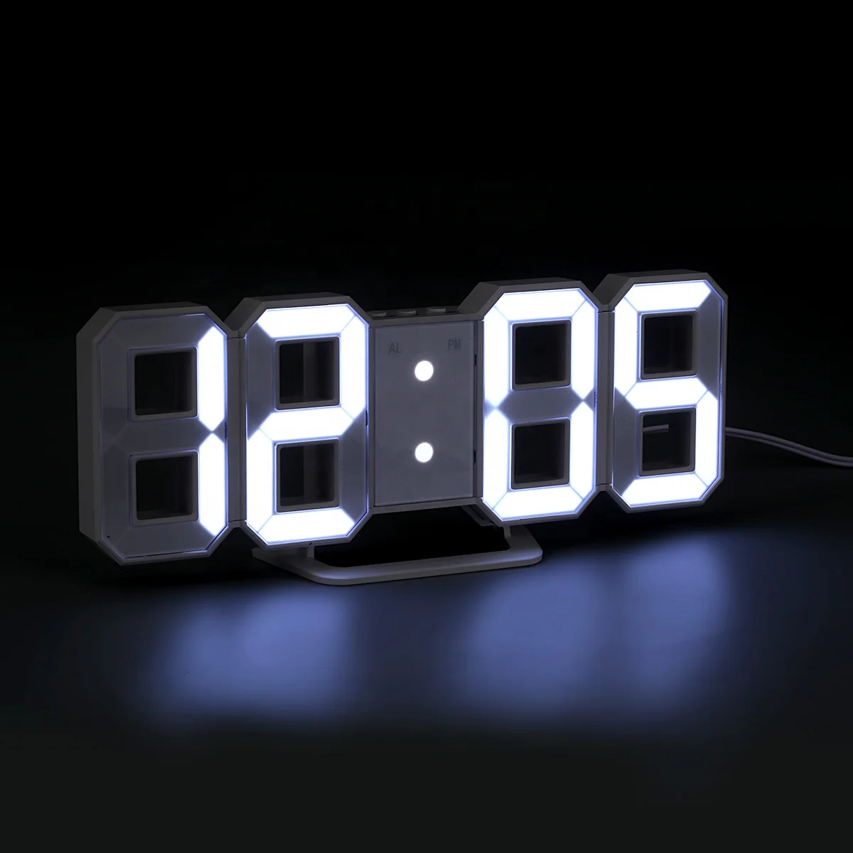 

3D LED Table Wall Clock Digital Timer Nightlight Watch Alarm Clock for Warehouse Office Living Room 12/24H Brightness to adjust