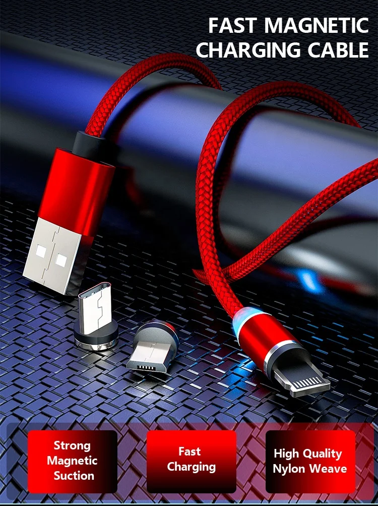 
Magnetic Charging Cable for quick charging and usb magnetic charging cable for micro type c and lightning 
