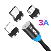 

TOPK AM37 3 IN 1 3rd Gen 3A 18W Q 3.0 Fast Charge Magnetic USB Charging Cable