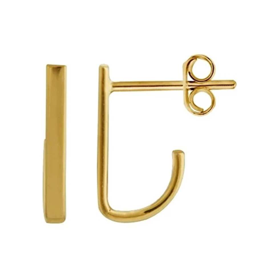 

hot jewelry earrings 18k gold plated studs 925 sterling silver suspender stud earrings