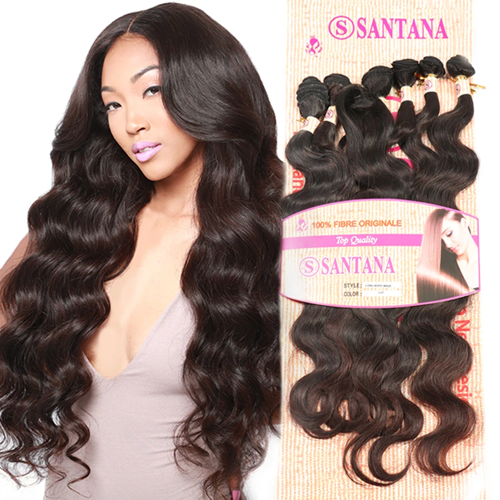 

100%kanekalons Best top quality long body wave 28inch sew in hair weaving weft packet hair extention bundles pack with closure, #2, #630,#133, can be dyed customized