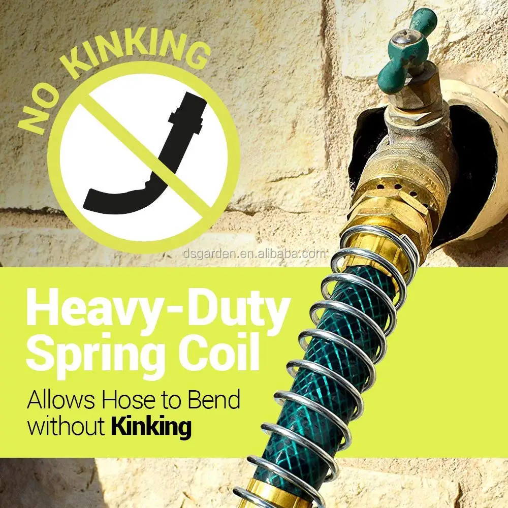 Garden 6 Inch Faucet Extension Connector Hose Kink Protector With Coil
