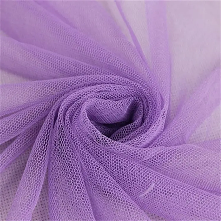 

100% Polyester 50D 30GSM Knit Soft Small Hole Hexagonal Mesh Net Fabric for Dress Tulle Eyelet Mesh Fabric