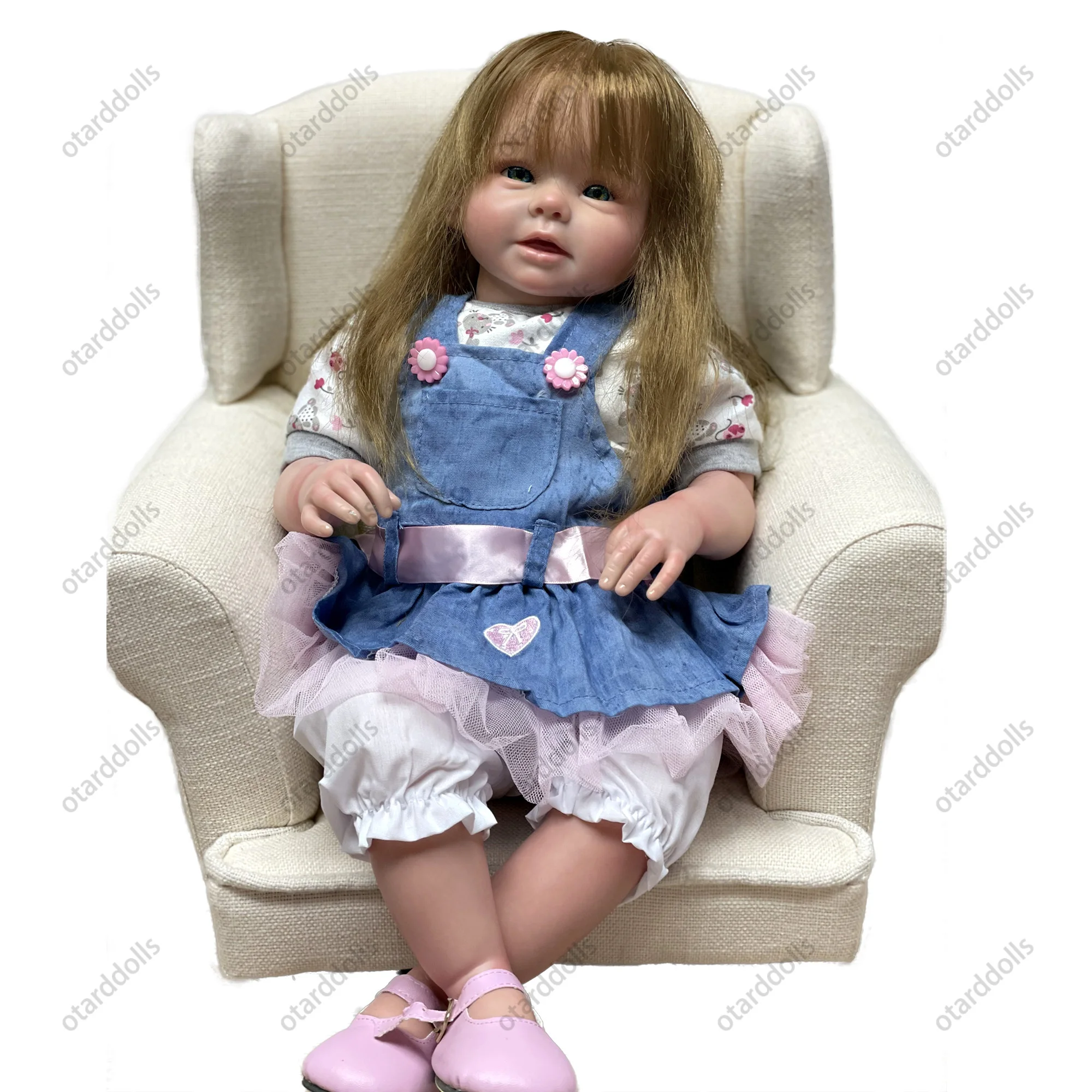 

20 Inch Reborn Dolls Soft Vinyl Standing Dolls Lovely Smile Baby Girl