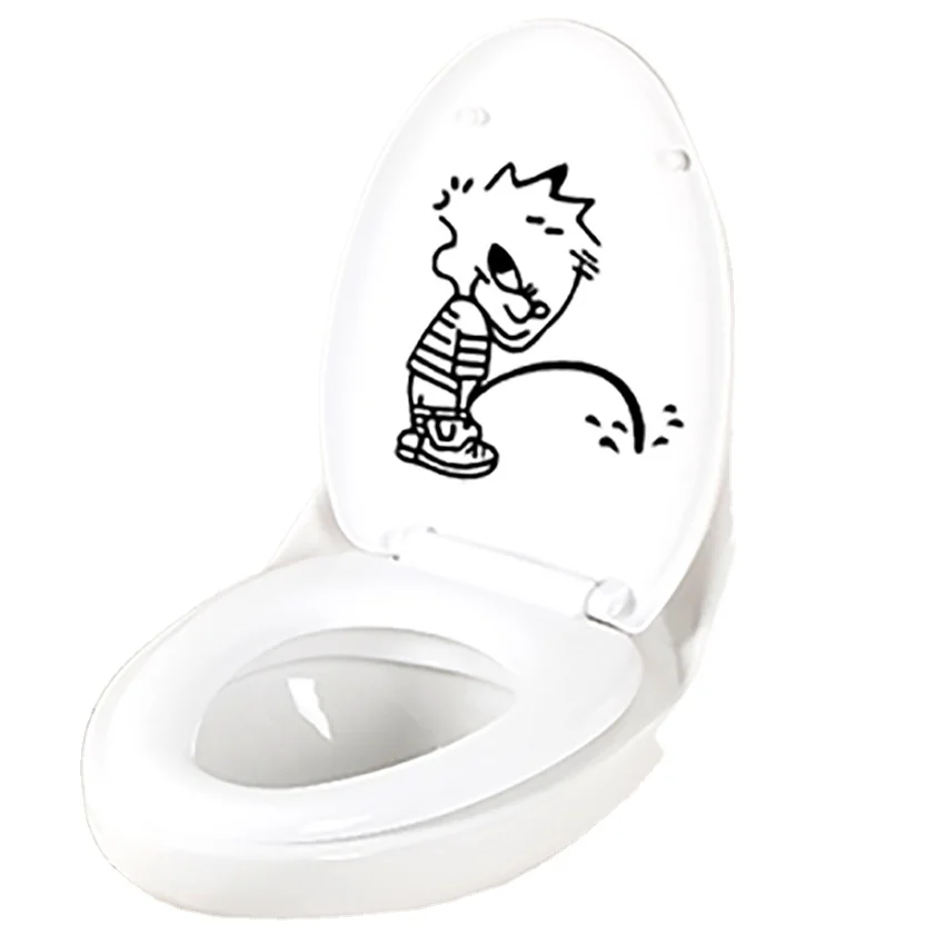 

PVC Mural Art Diy Pattern Wall Decals Smile Face Pig Kiss Bad Boy Creative Toilet Stickers For Home Decoration Waterproof