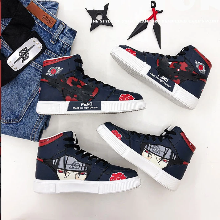

Wholesale casual men's sports shoes breathable wear-resistant high top animation shoes Naruto men's skateboard shoes, Picture