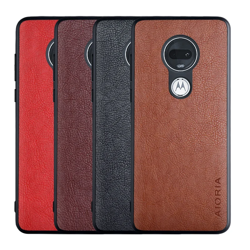 

PU leather skin with Hard PC with Soft TPU Business Style case for Motorola Moto G6 Plus G7 Plus G8 play G5S, Black, coffee, brown, red