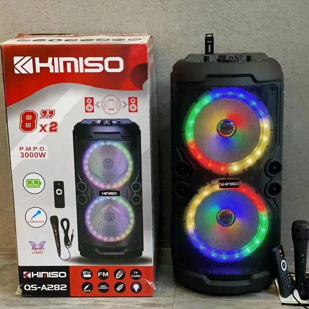 

QS-A282 KIMISO NEW ARRIVAL 8INCH Professional Audio speaker with MIC and Remote, Black