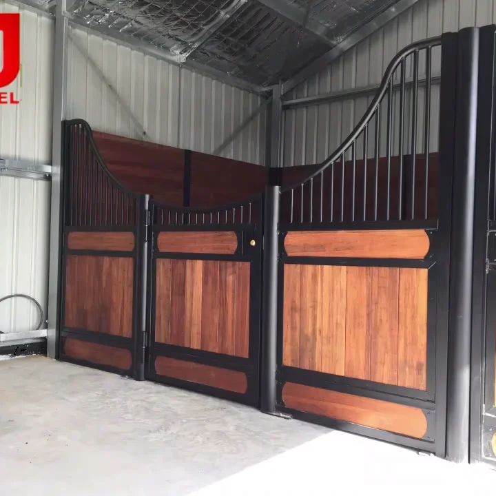 

Latest Design Prefabricated Equestrian Equipment Horse Barn Construction Stable Stalls Front Panels, Black