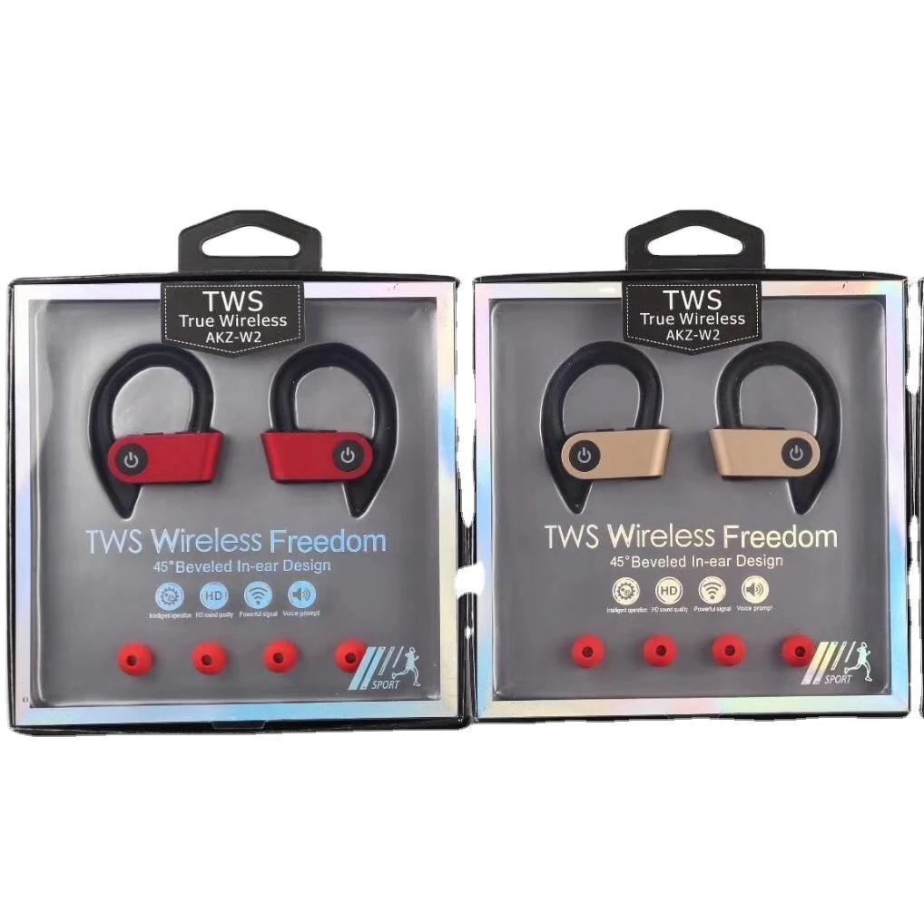 

New model Tws W2 Wireless Earphone BT5.0 Sport Earbuds In-ear Mini Portable Headset AKZ W2 W1 Headphone Earhook Design