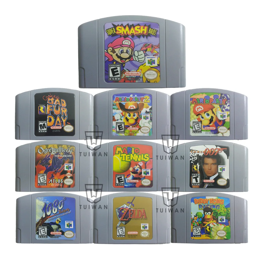 

In Stock USA NTSC Version English Language Retro Video Games cartridge Super Smash Bros for N64, Picture