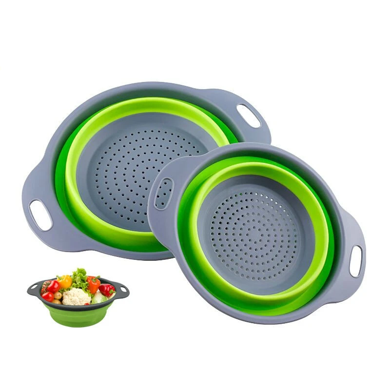 

Amazon Hot Selling Foldable Filter Basket Kitchen Wash Drain Basket Vegetable Silicone Drain Basket Sink Gadgets