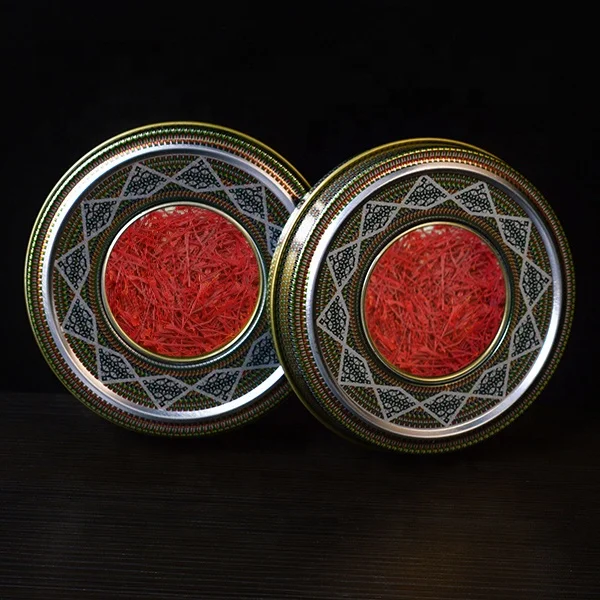 Food Grade Metal Round Spice Saffron Tin Box Packaging