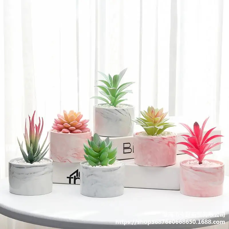 

Custom Modern New Pot Bedroom Living Room Office Outdoor Garden Ornaments Succulents Ceramic Pots Artificial Plants Decoration, Customizable