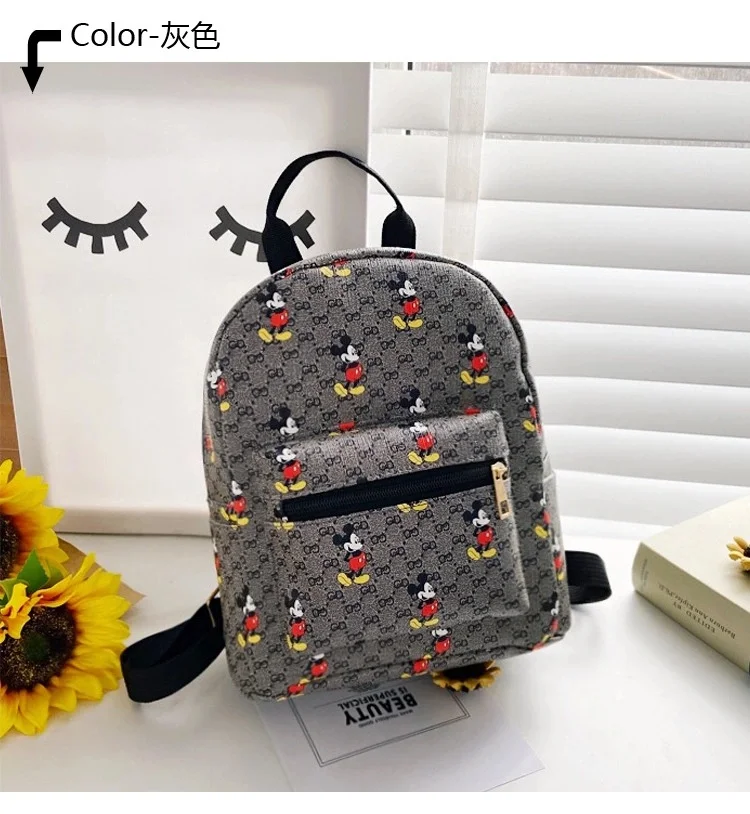 

New Mickey Low MOQ women's personalized pattern backpack waterproof PU leather Daypack