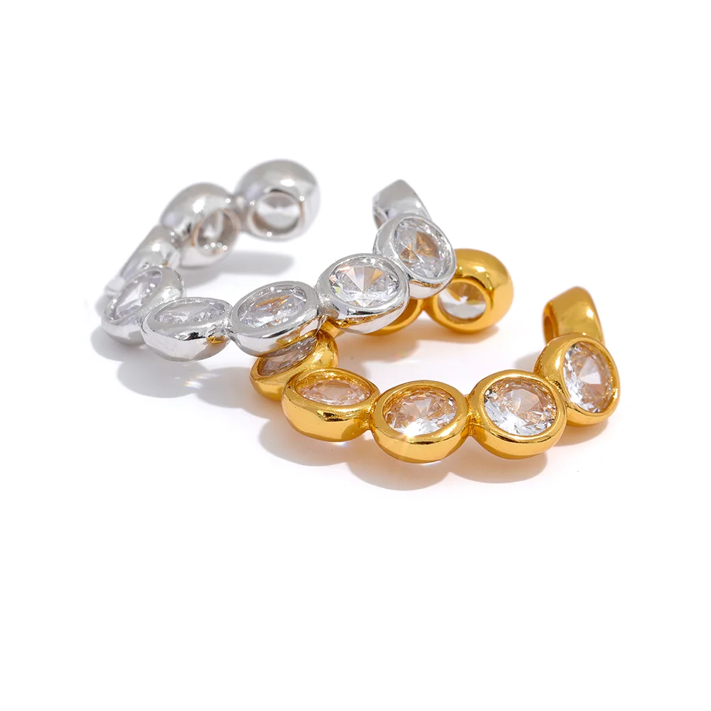 

JINYOU 038 Personalised Jewelry 925 Sterling Silver Earrings Cubic Zirconia Ear Cuff Earrings for Women