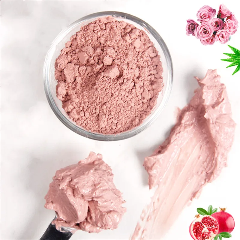 

100% Pure Natural Bentonite Facial Whitening Exfoliating Rose Pink Clay Soft Face Mask Powder