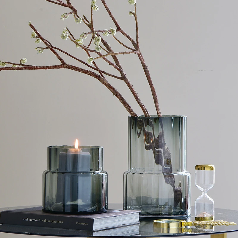 

Modern Minimalist Handmade Glass Flower Vase Decoration Restaurant Living Room Bedroom Meeting Room Desktop Decorations, As photo