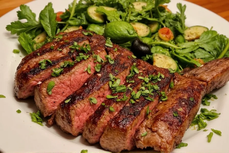 Parsley on a steak dinner
