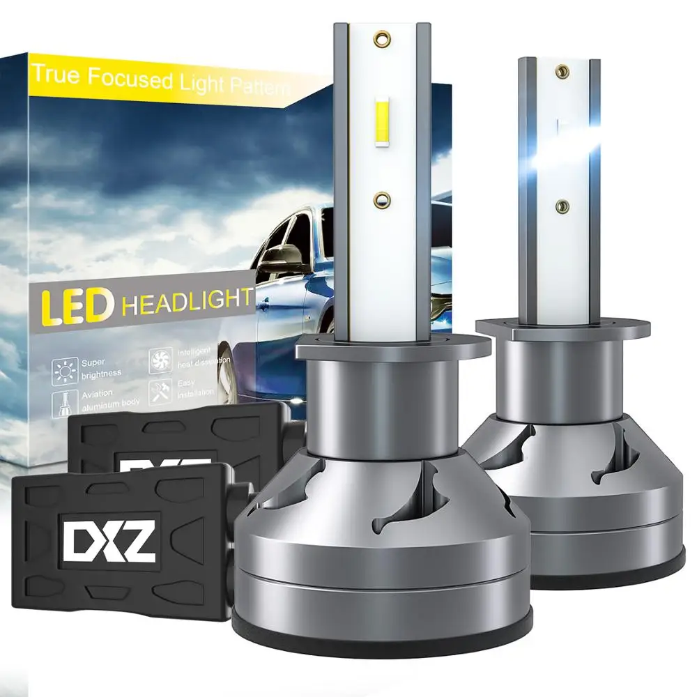 DXZ 2pcs H1 60W 12000LM 6000K D1 LED Car Headlight Kit Automobile Fog Lamp Hi or Lo Light Bulbs