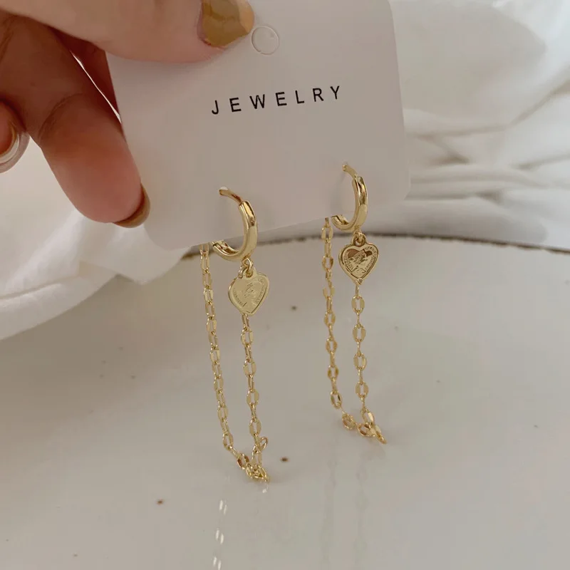 

fashion jewelry trendy gold plated chain hoop earrings