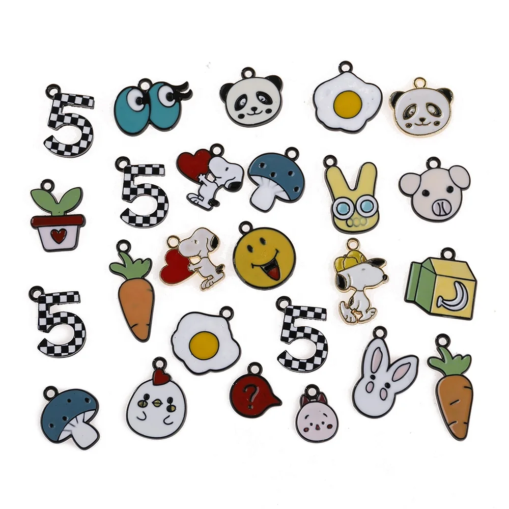 

creative cartoon Enamel Charms Gold Tone animal carrot milk Metal Pendants Fit Making Bracelets Earrings Jewelry Accessories, Picture show