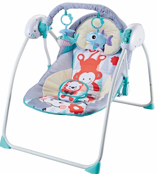 

2021 portable automatic electric baby swing bed chair and sleep cradle baby swing chair baby swing bouncer bed cradle bed, Pink, light green, light grey