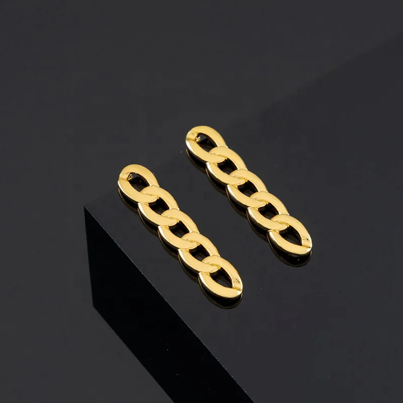 

Link Chain Drop Earrings for Women Statement Long Dangle Earrings 18K Gold plated Stainless Steel Stud Earrings for Women