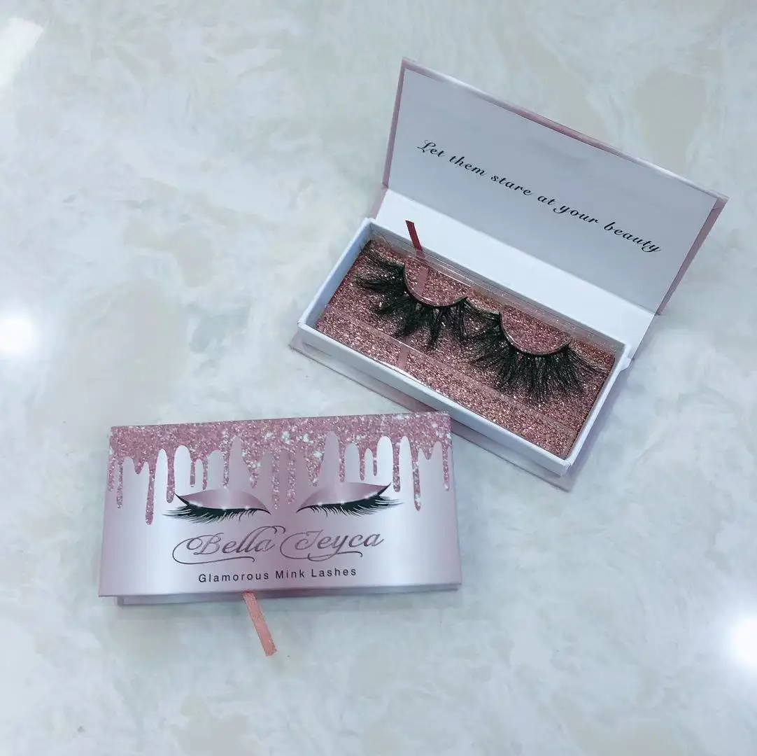 

False Eyelash Vendor Mink Eyelashes With Customized Lash Box Packaging Cruelty Free Natural long 13mm-15mm Real Mink Eyelashes, Black