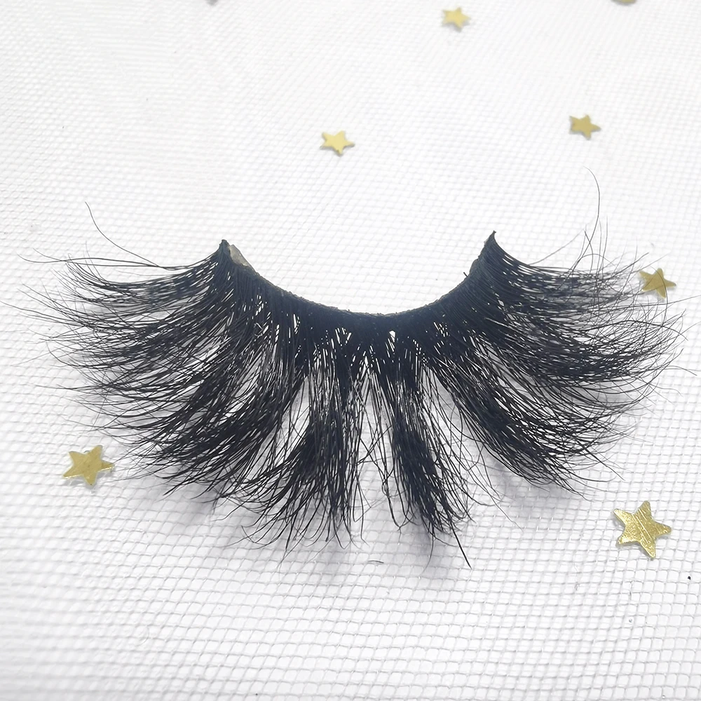 

Wholesale 25mm 3d Mink False Eye Lashes Own Brand with Private Label Packaging Boxes, Natural black