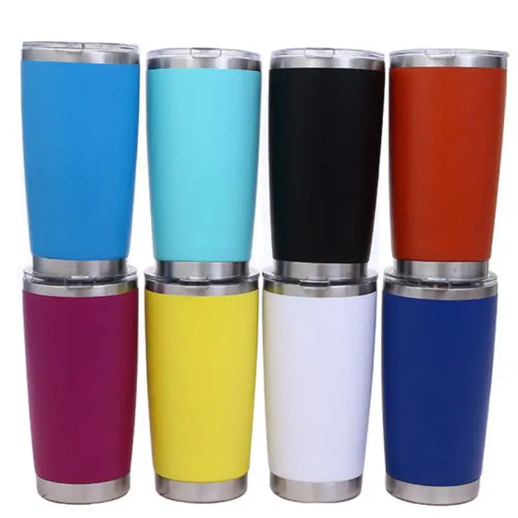 

20oz Stainless Steel Tumbler Cups Vacuum Insulated Cup Beer Coffee Mug with Lids, Red white black blue green silver