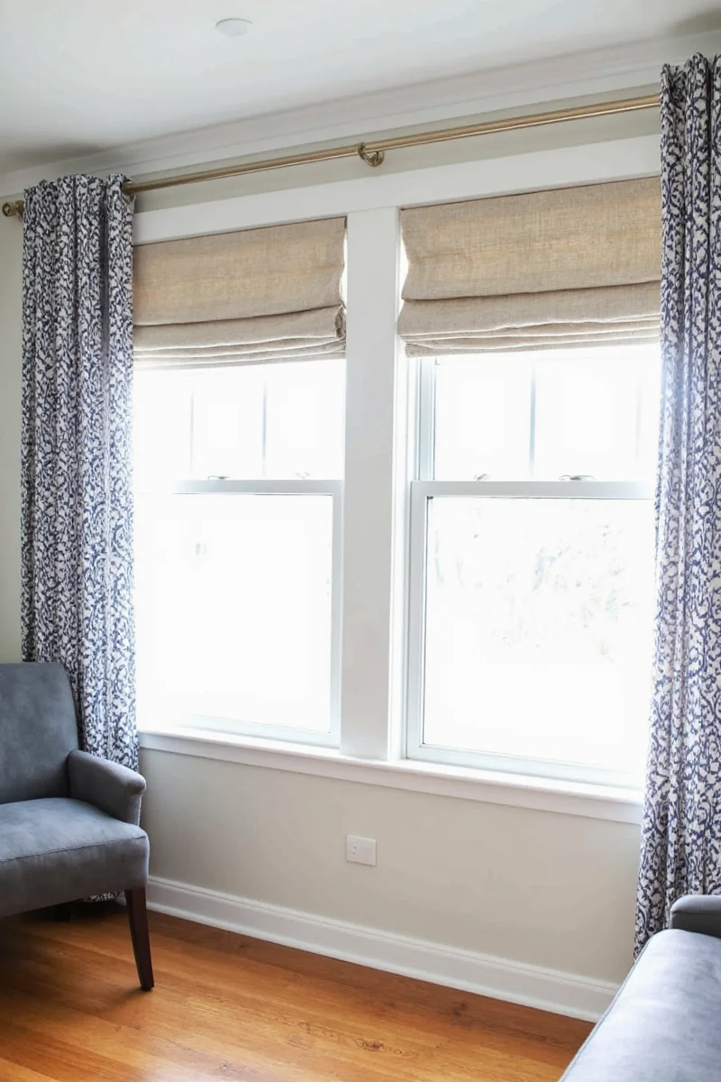 Playroom with Curtains and Plantation Blinds