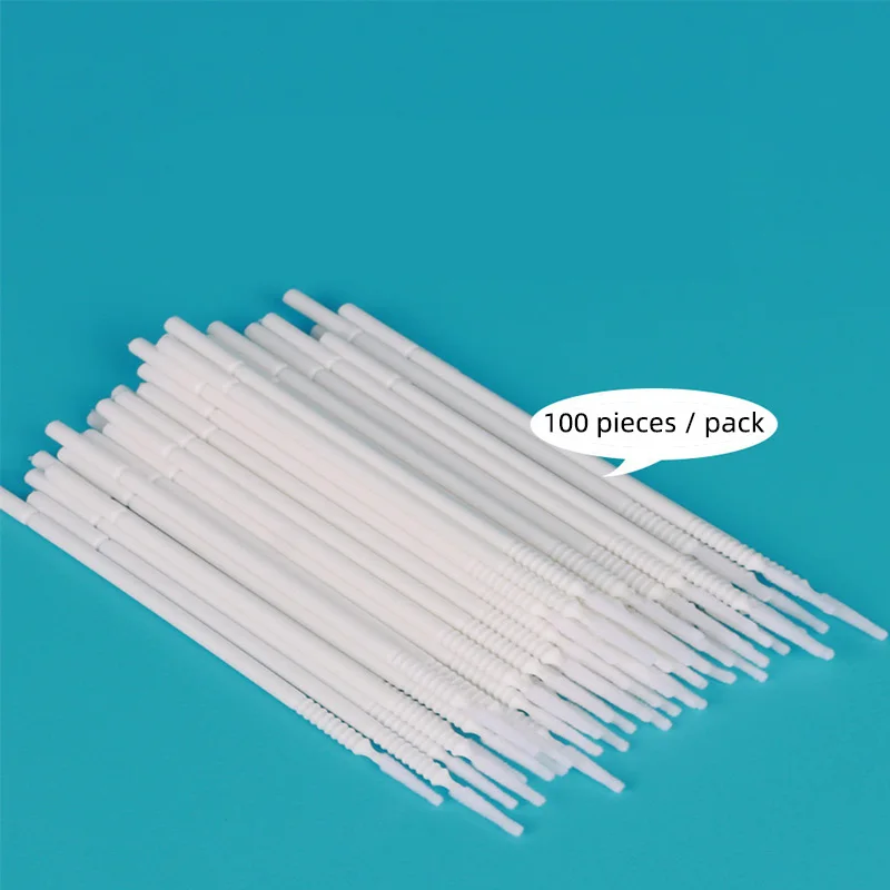 

100pcs Long Head Cotton Swab Plastic Disposable Eyelash Cleaning Stick Lash Removing Mascara Micro Brush
