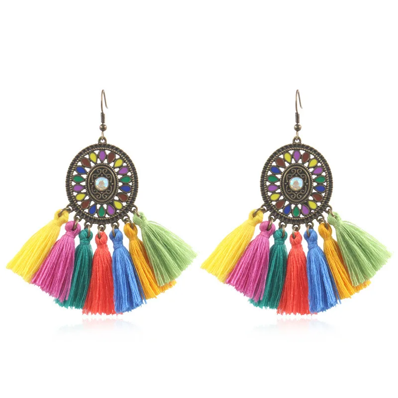 

2021 Colorful Vintage bohemian boho dangle earings for women Charm jewelry gift