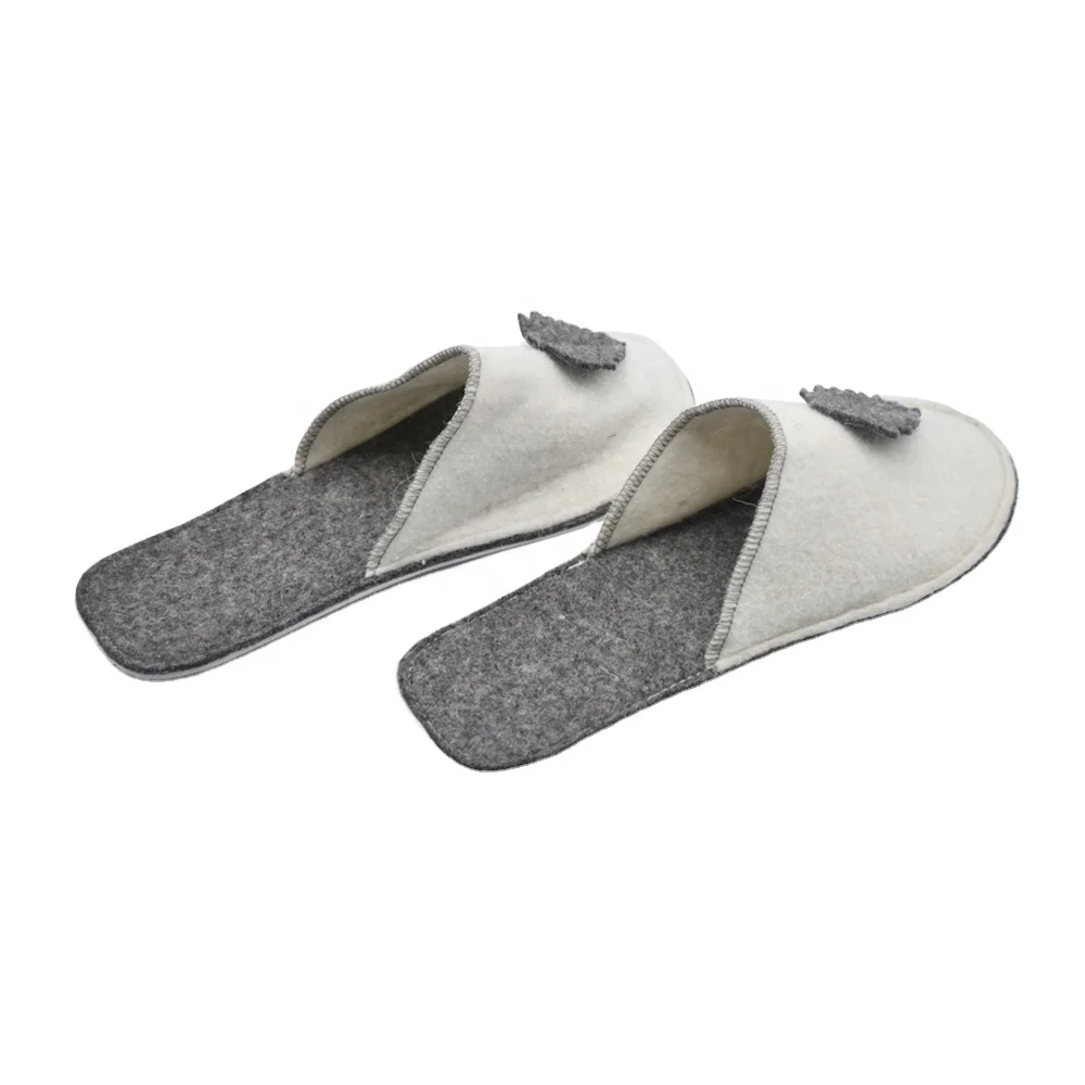 

Hotel Travel Spa Disposable Slippers Party High Quality Cheap Wholesale women hotel felt slipper, Grey