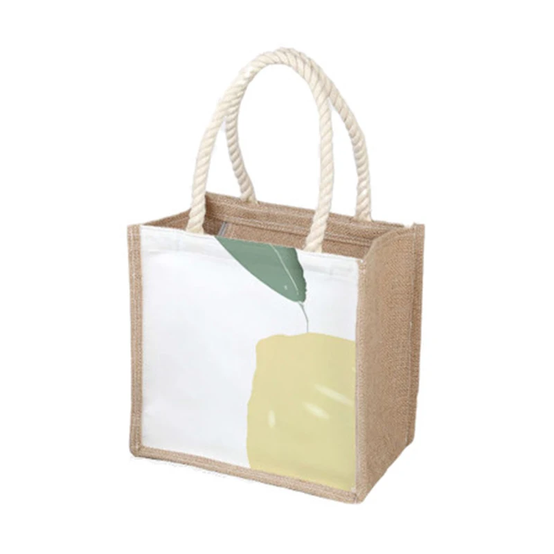 

High Quality Custom Printed Burlap Handbag Eco Reusable Shopping Jute Tote Bag