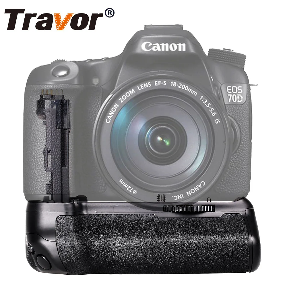 

Travor Professional Camera Accessories DSLR Power Vertical Holder Battery Grip For Canon Eos 70D 80D Replacement BG-E14, Black