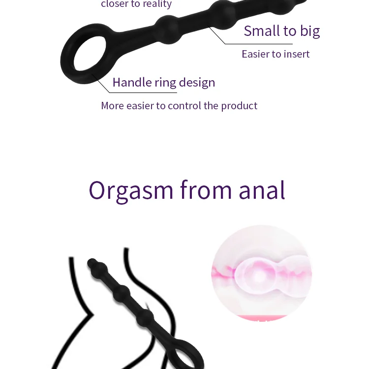 anal beads Medical Silicone Sensuality Anal Sex Toys for couple beginning