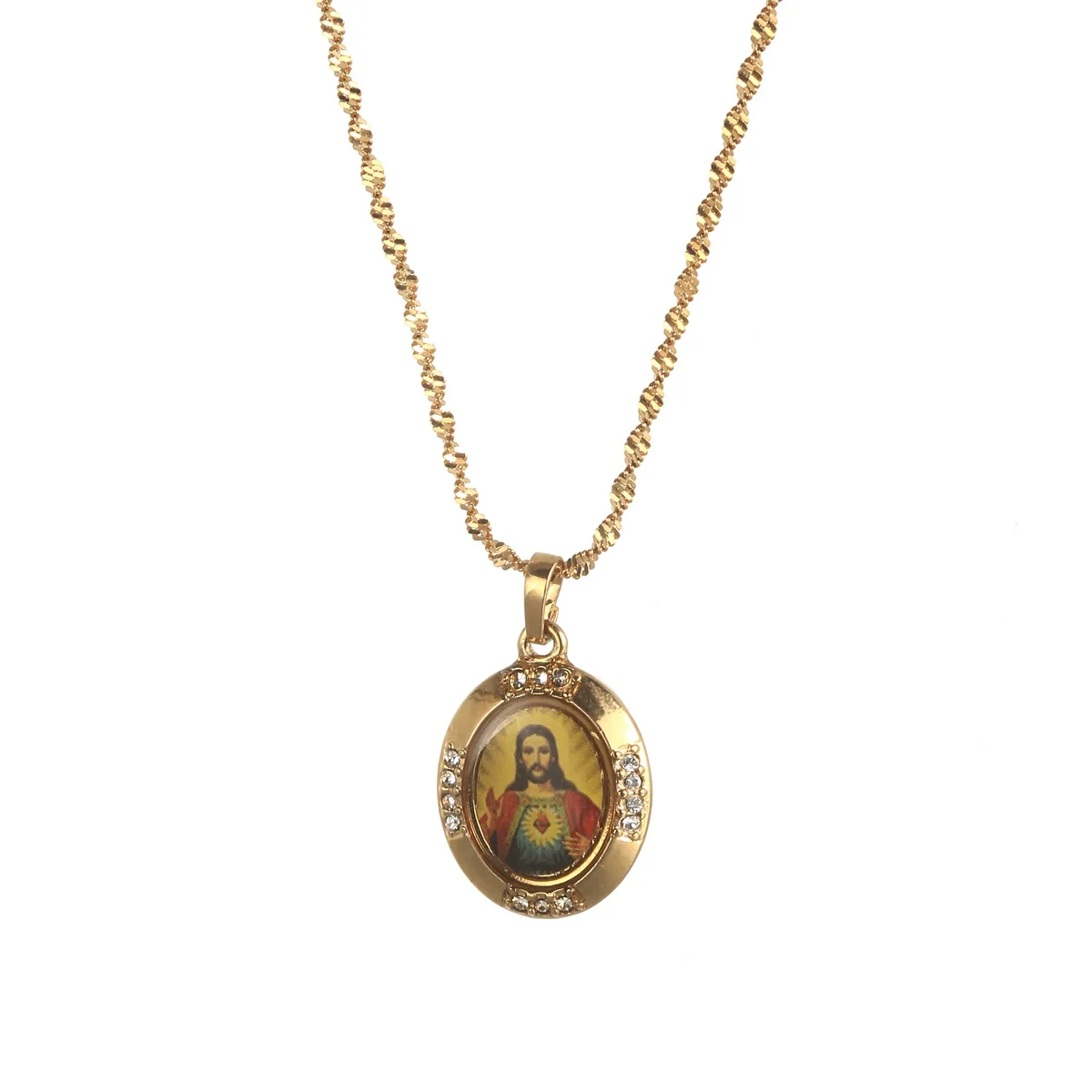 

Jesus Pendant Necklaces Women Men Christianity Gold Color Chain Nazareth King Of The Jews Religion Jewelry